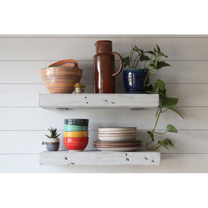 UrbanLegacy Reclaimed Barn Joist Deep Floating Shelves with Low Profile